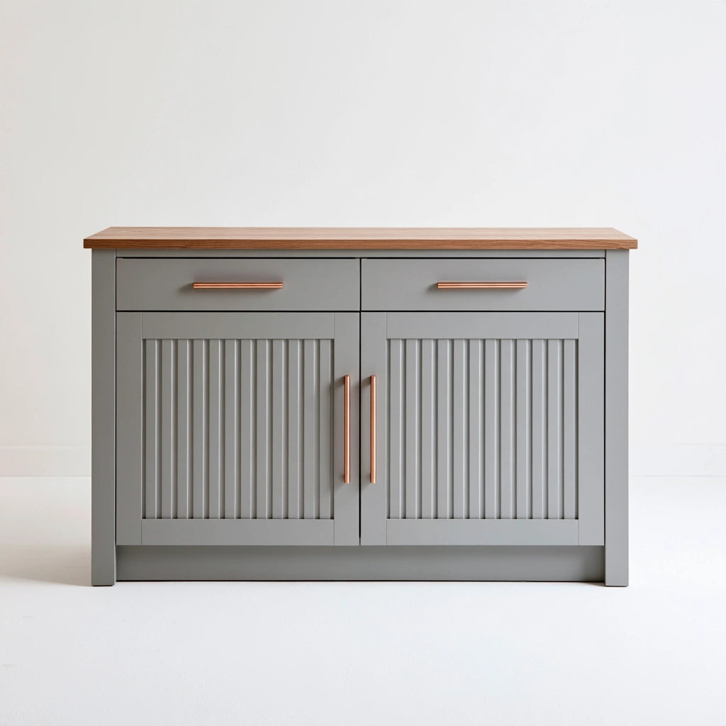 Credenza contenitore in legno, colore grigio