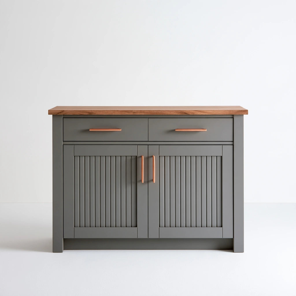 Credenza contenitore in legno, colore grigio