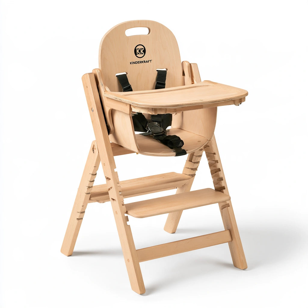 Seggiolone in legno, colore legno naturale