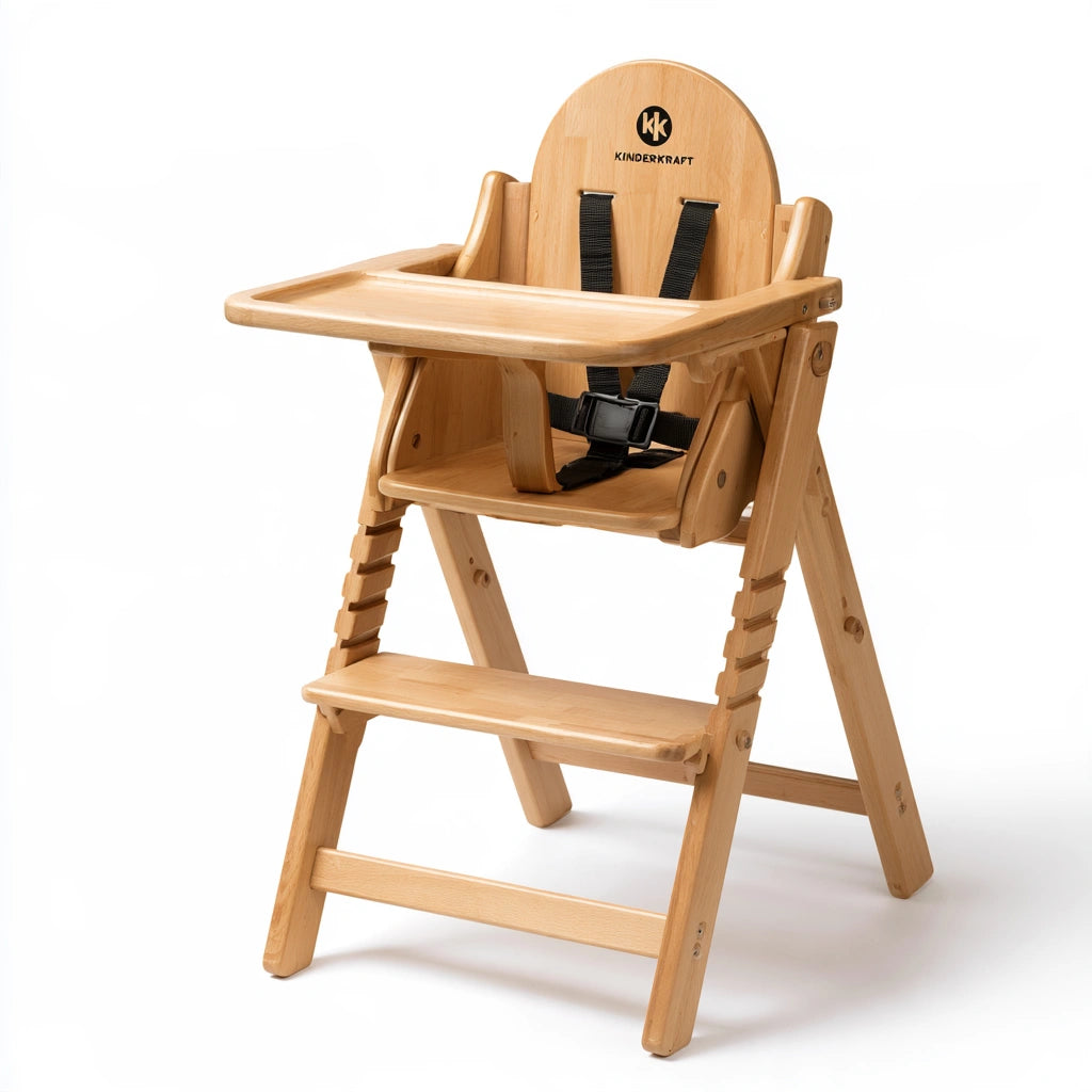 Seggiolone in legno, colore legno naturale